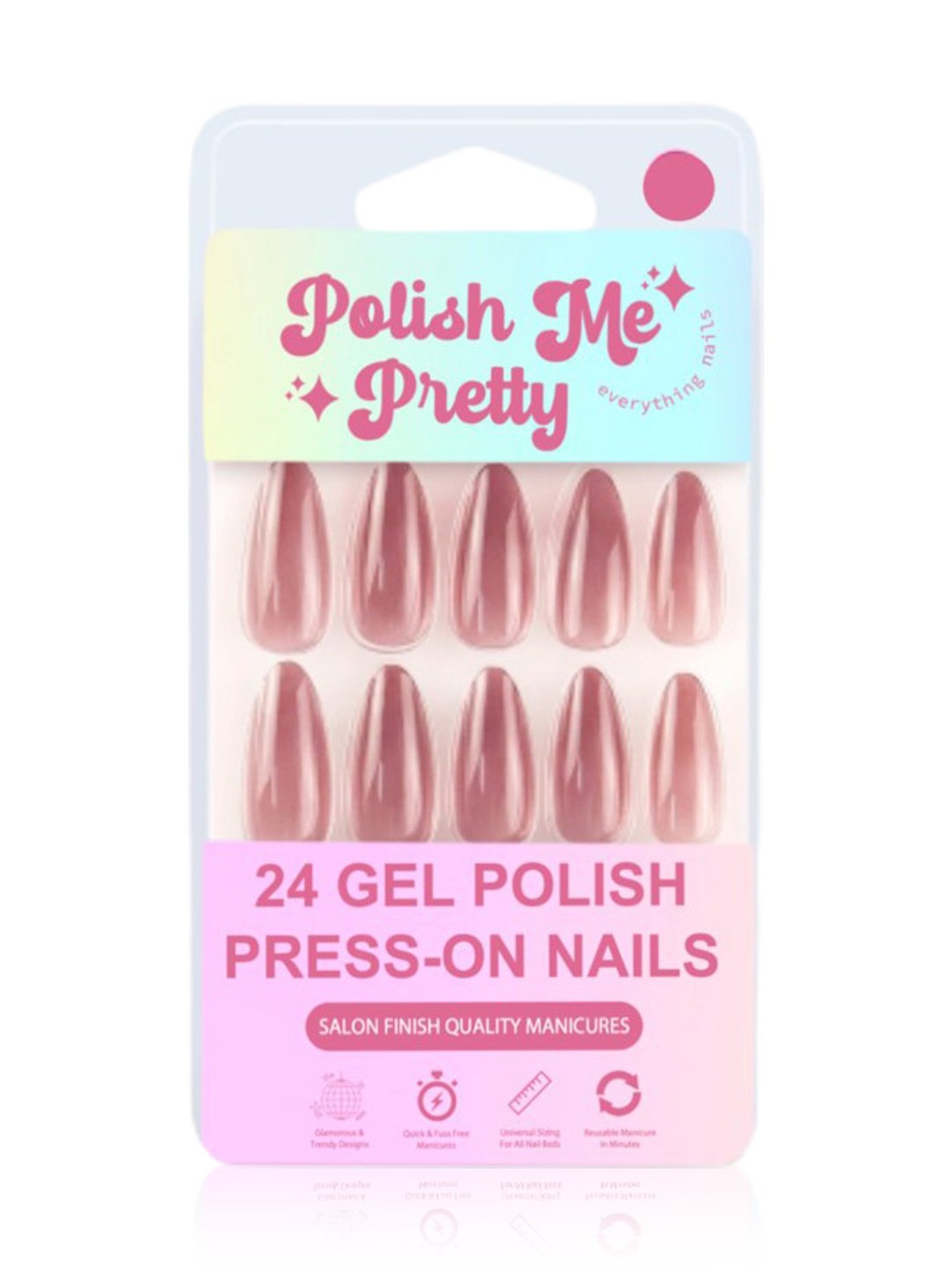 Polish Me Pretty Gel Polish Press On Nails Toffee Brown Ombre - Set of 24
