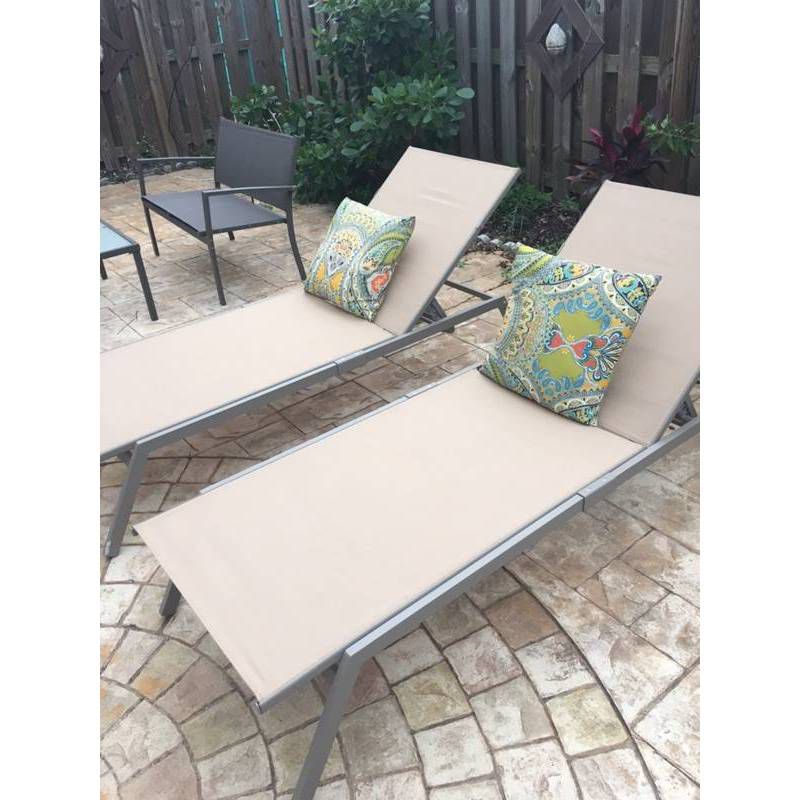 Princeton 2pk Chaise Lounge Tan/Taupe - Ostrich