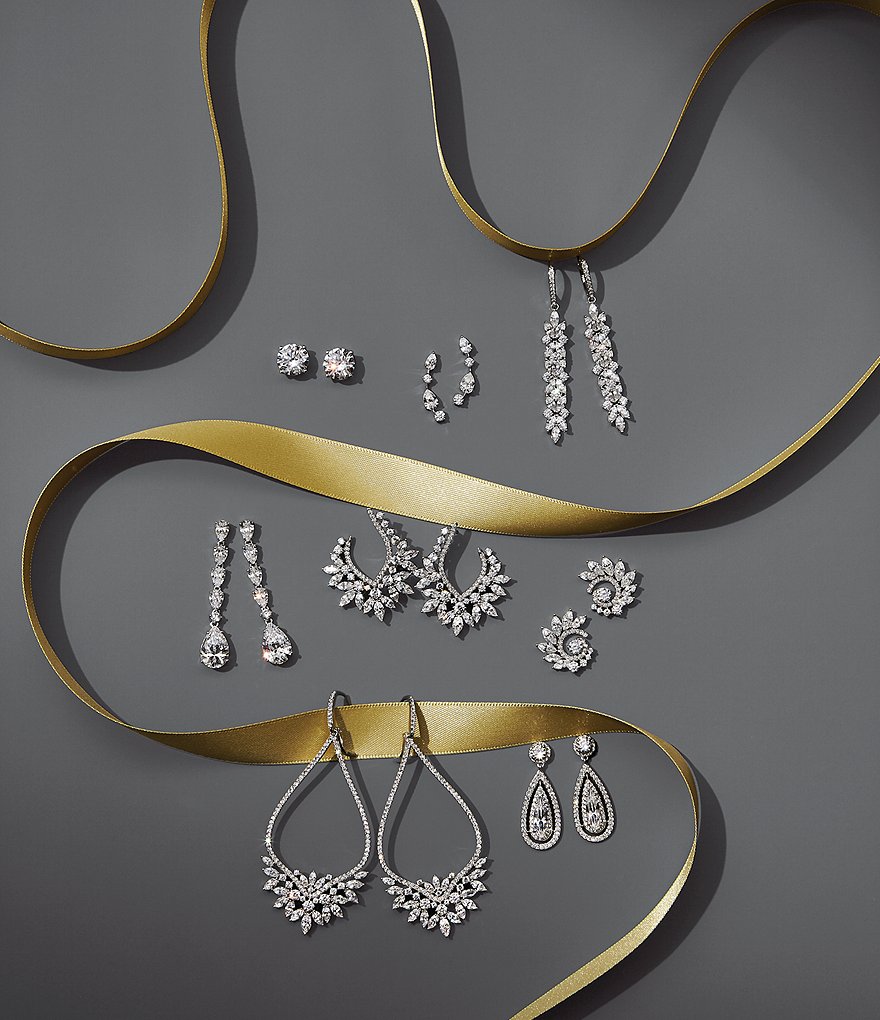 Nadri Large Cubic Zirconia Stud Earrings