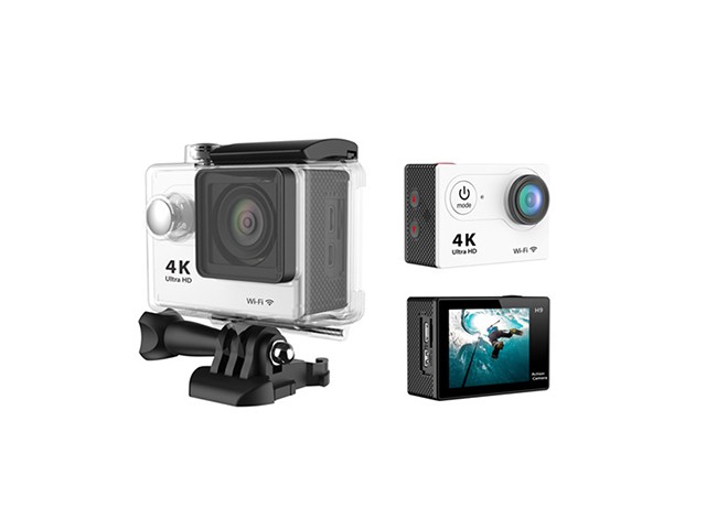 Silver Color Action Sports Mini Camera Ultra HD 4K WiFi Camcorder 1080P/60fps 2inch LCD 170 Degrees Helmet Cam 50M Waterproof Biker Video Camera