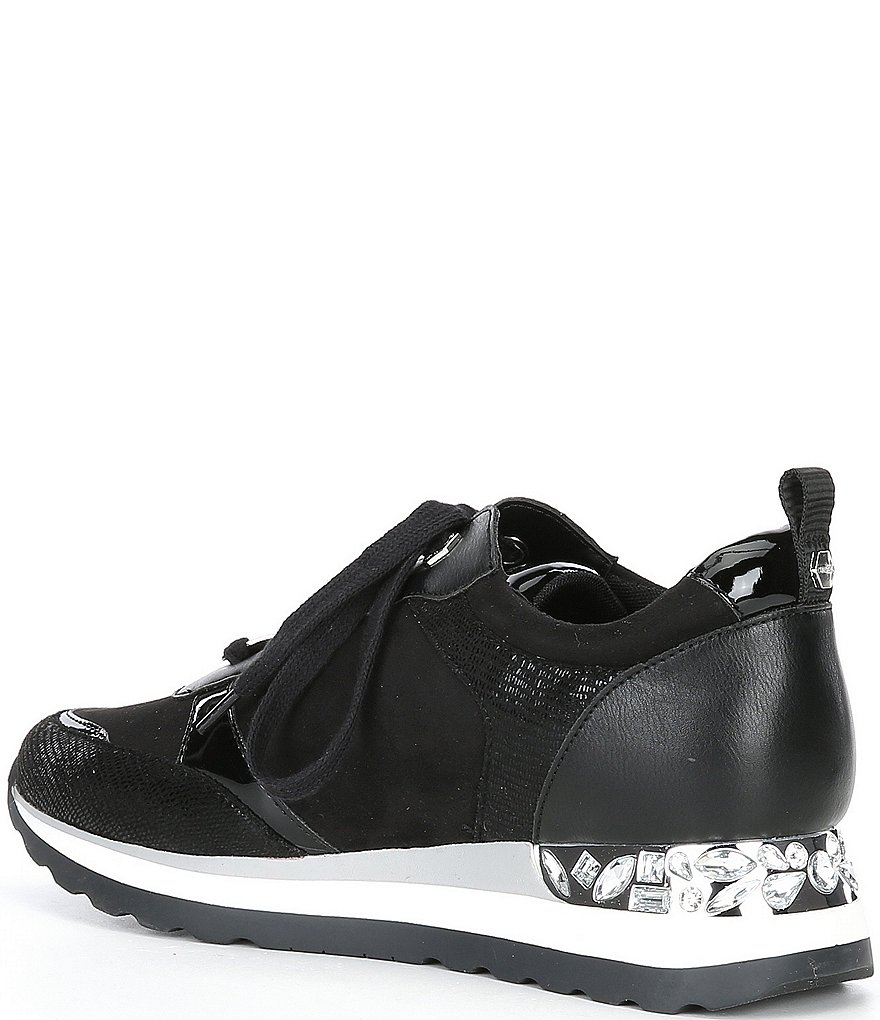 Donald Pliner Pelham Neoprene Mixed Leather Slip-On Wedge Sneakers