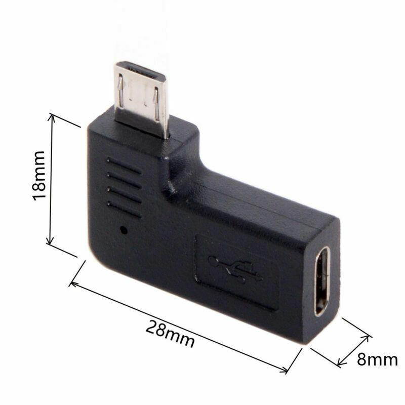 Left Angled 90 Degree USB Type-C USB-C Female to 5Pin Micro USB 2.0 Male Data Charge Converter Adapter