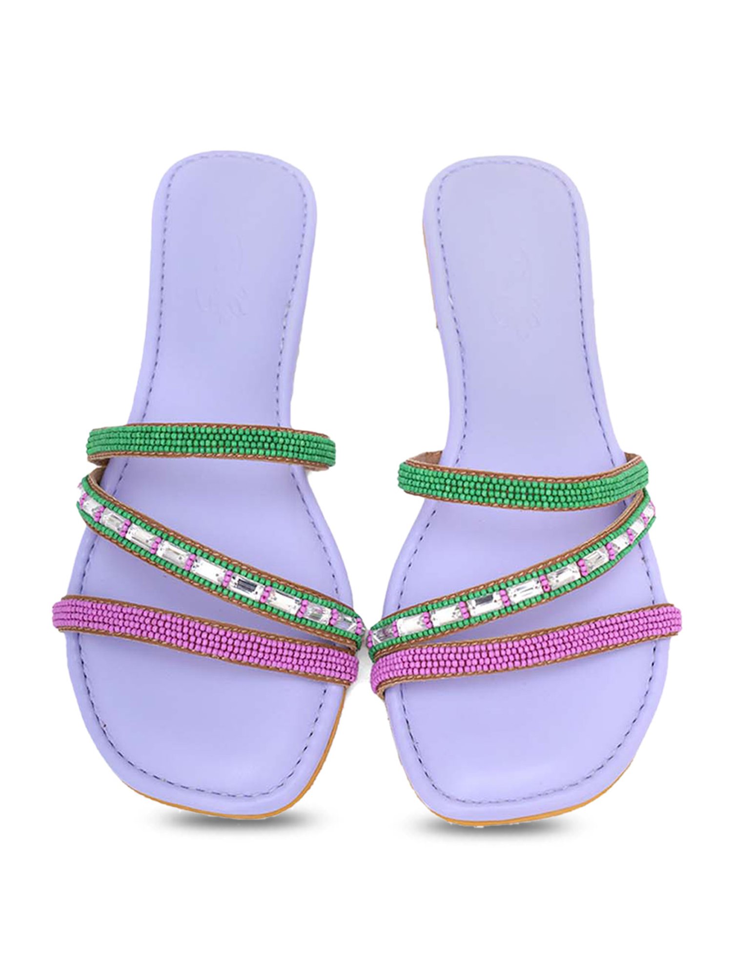 Sole House Women's Purple Ethnic Sandals