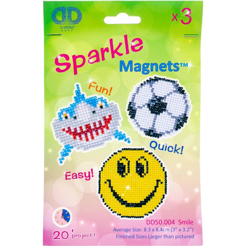 Diamond Dotz Diamond Magnets Facet Art Kit-Assorted Smile 3/Pkg
