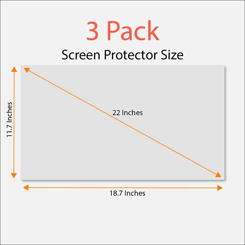 and Anti Finger Print Screen Protector 3 Pack for 22 Inches Widescreen Desktop Monitor