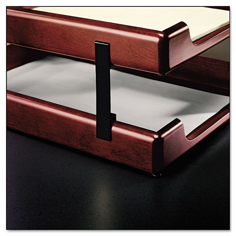 Rolodex Wood Tones Letter/Legal Desk Tray Stackers 4 Tier Metal Black 23386