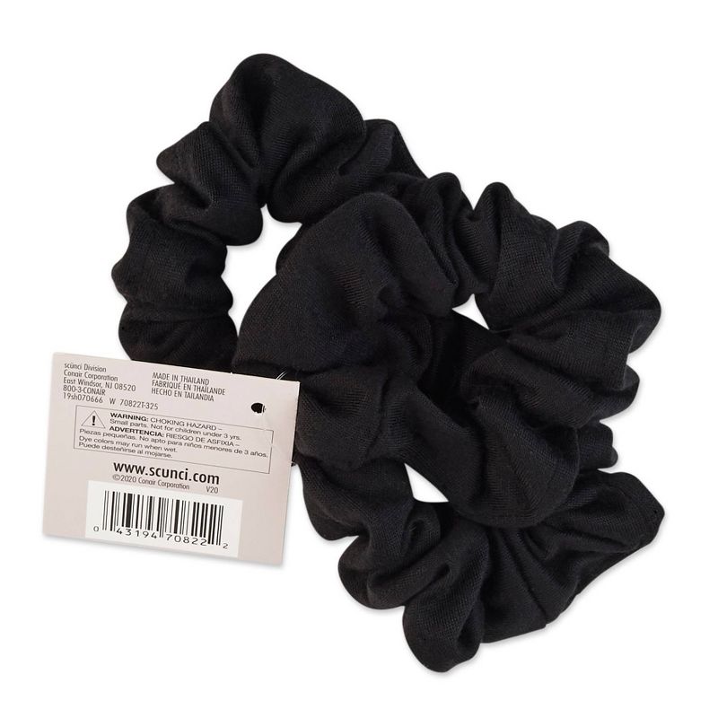 scunci Scrunchies - Black - 3ct