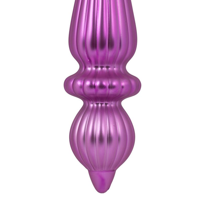 2ct Vickerman 14" Matte Finial Drop, UV Coated Ornament Set Orchid