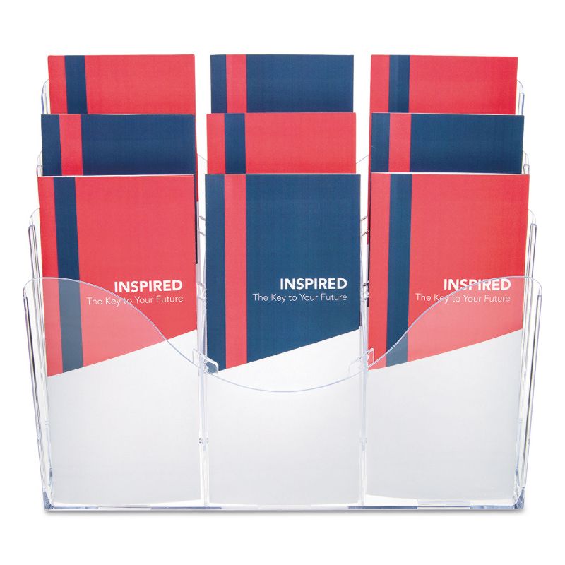 Deflecto Three-Tier Document Organizer With Dividers 13-3/8w x 3-1/2d x 11-1/2h Clear 47631