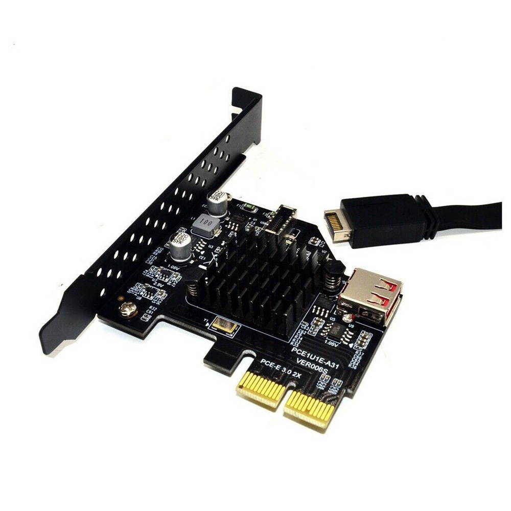 axGear PCIe to USB 3.1 Type E Front Panel Socket Adapter Card Express for Motherboard