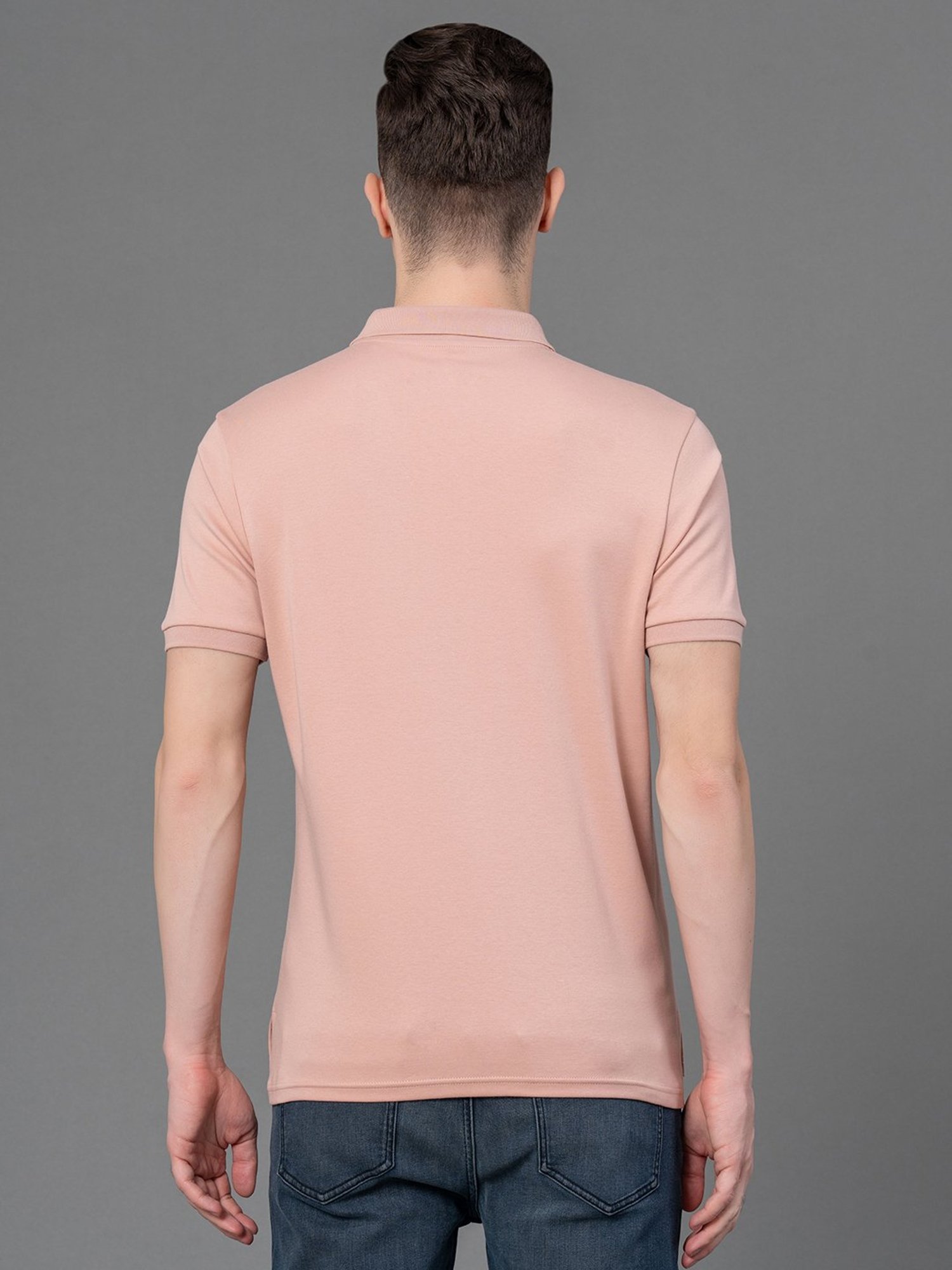Red Tape Pale Pink Regular Fit Cotton Polo T-Shirt