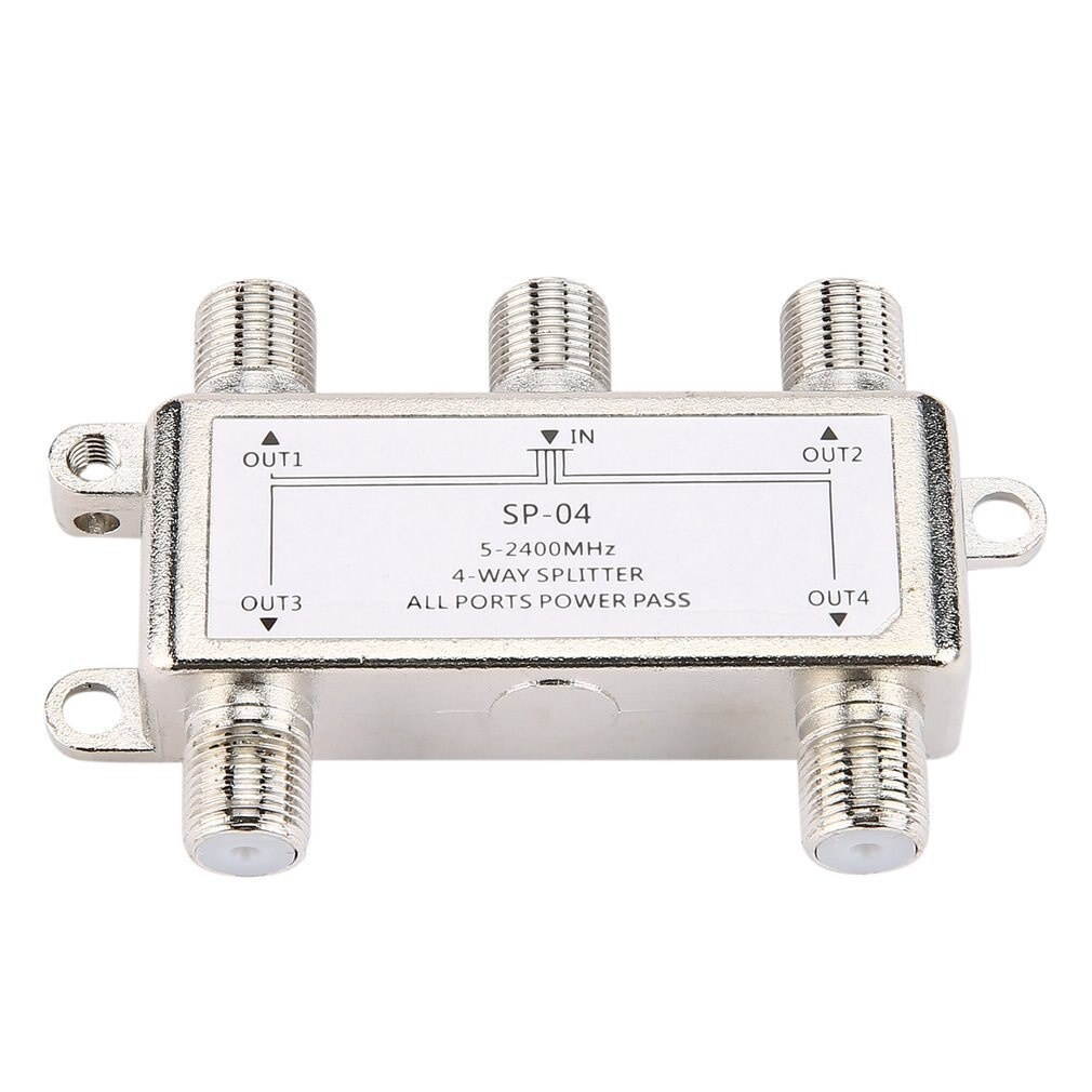 4 Way 4 Channel Satellite/Antenna/Cable TV Splitter Distributor 5-2400MHz F Type SP-04 Booster Splitter Home Tv Equipments