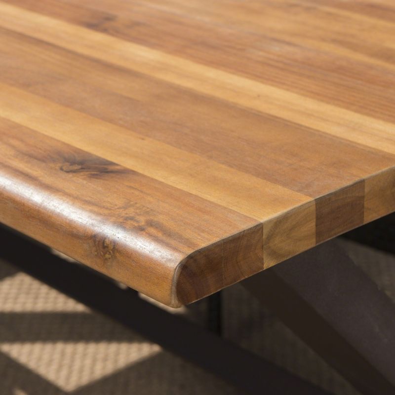 Bullerton 6pc Acacia & Wicker Dining Set - Teak/Brown - Christopher Knight Home