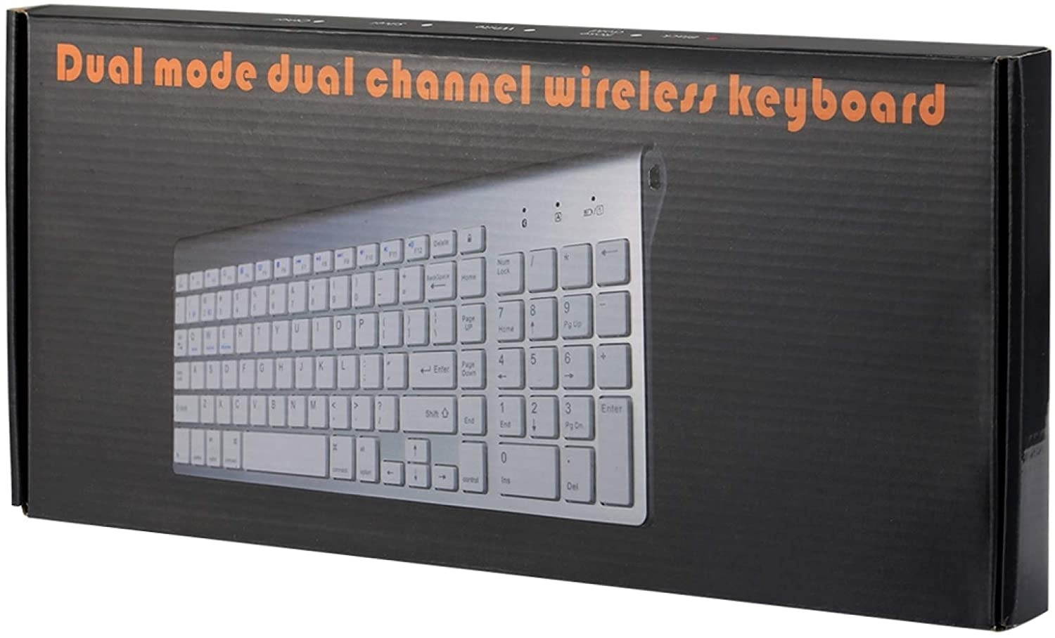 PENGYANGYANG-US Bluetooth Version: 3.0+Support Android/iOS/Windows or an Updated Version Dual Mode Dual Channel 102 Keys Wireless Bluetooth Keyboard (Color : Silver)