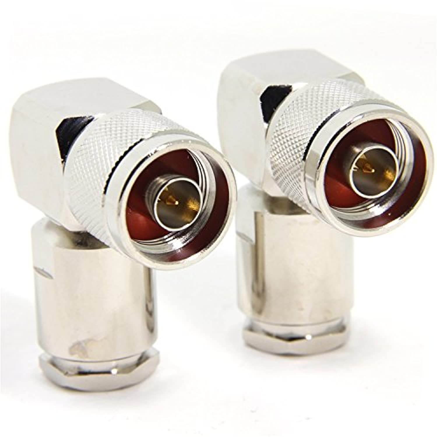 Ancable 2-Pack Premium N-Type Male Clamp Solder Right Angle 90 Degree Connector for 50 Ohm Low Loss LMR 400 Belden 9913 RG213 RG214 RG8 Coax Cable
