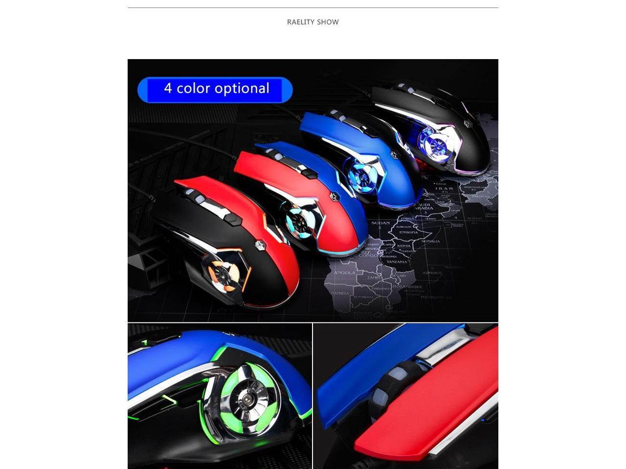 Ajazz AJ120 Gaming Mouse USB Wired Mouse Macro Programming 6-Key Customized 1000/1600/2400/3200DPI Mouse for Gamer Home Office(Red/Black)