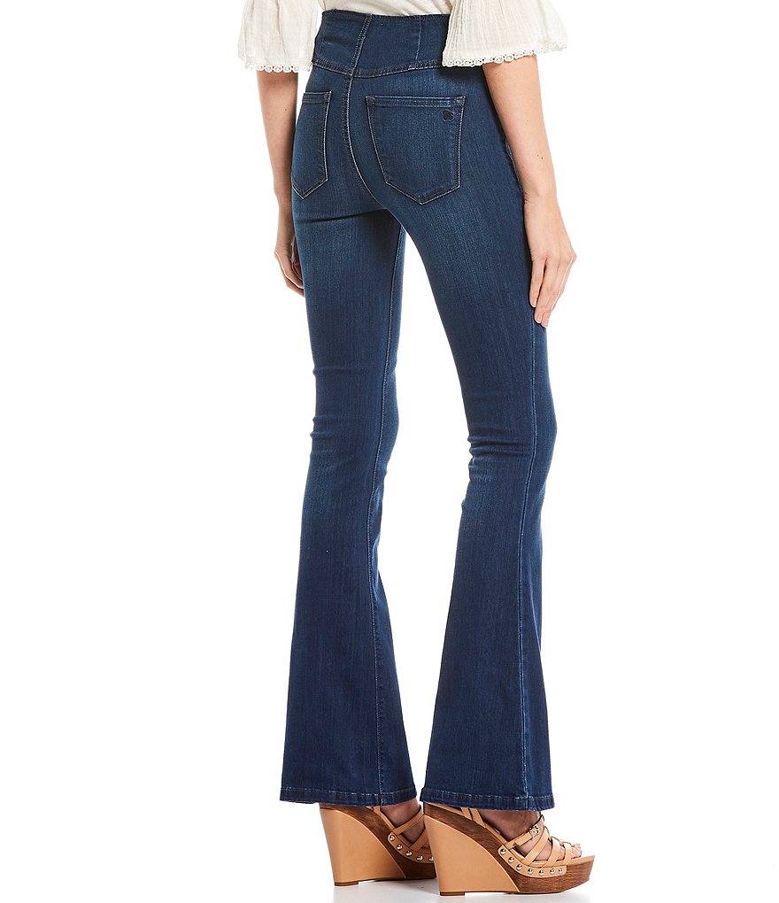 YMI Jeanswear Love Mid Rise Fray Hem Flare Jeans