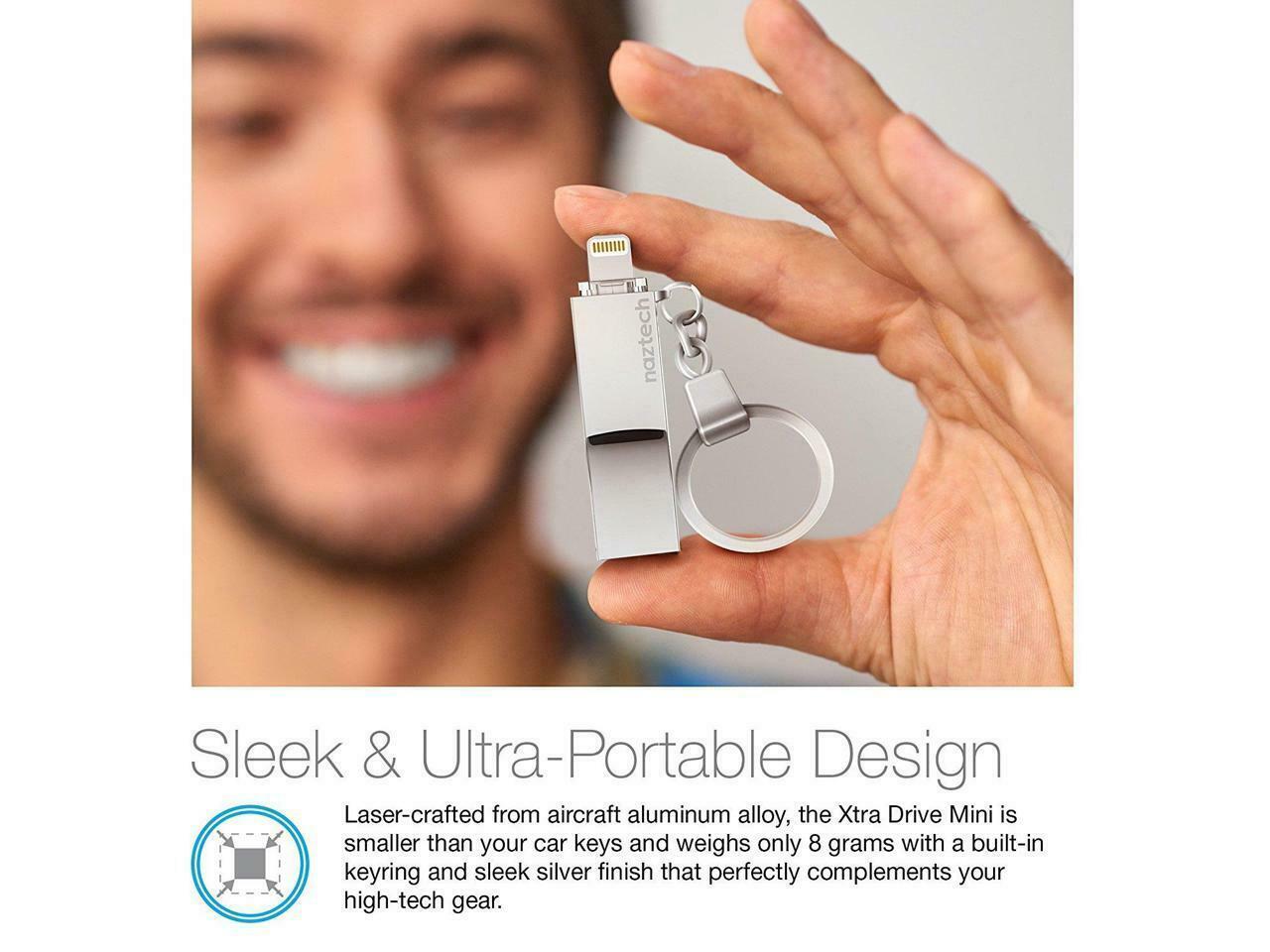 Naztech 14208  Xtra Drive Mini MFi Lightning - Silver