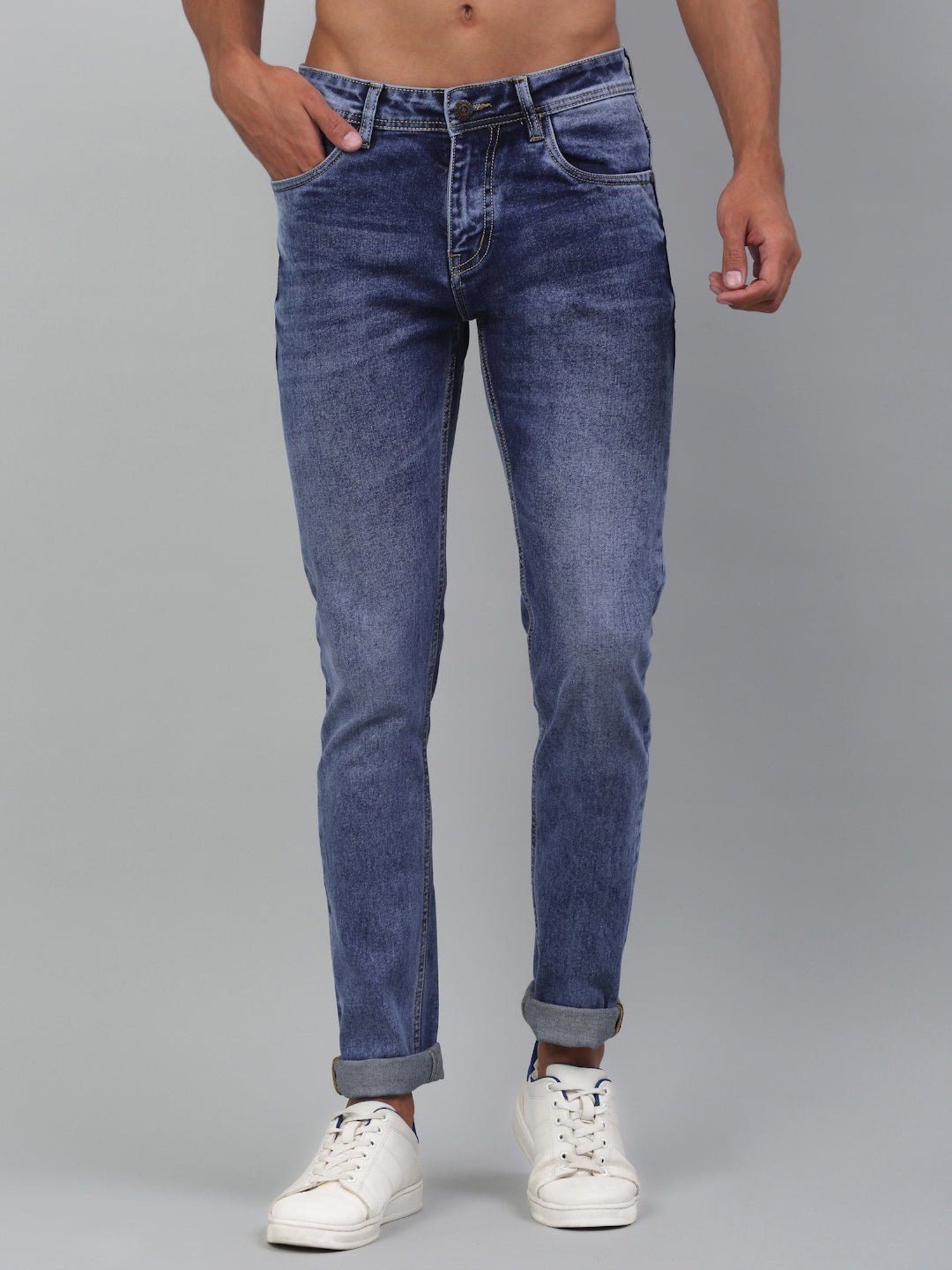 Louis Stitch Dark Navy Blue Slim Fit Jeans