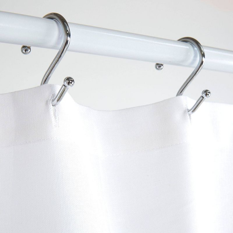 72"x72" Flamingo Rose Cotton Fabric Shower Curtain White/Pink - Nicole Miller