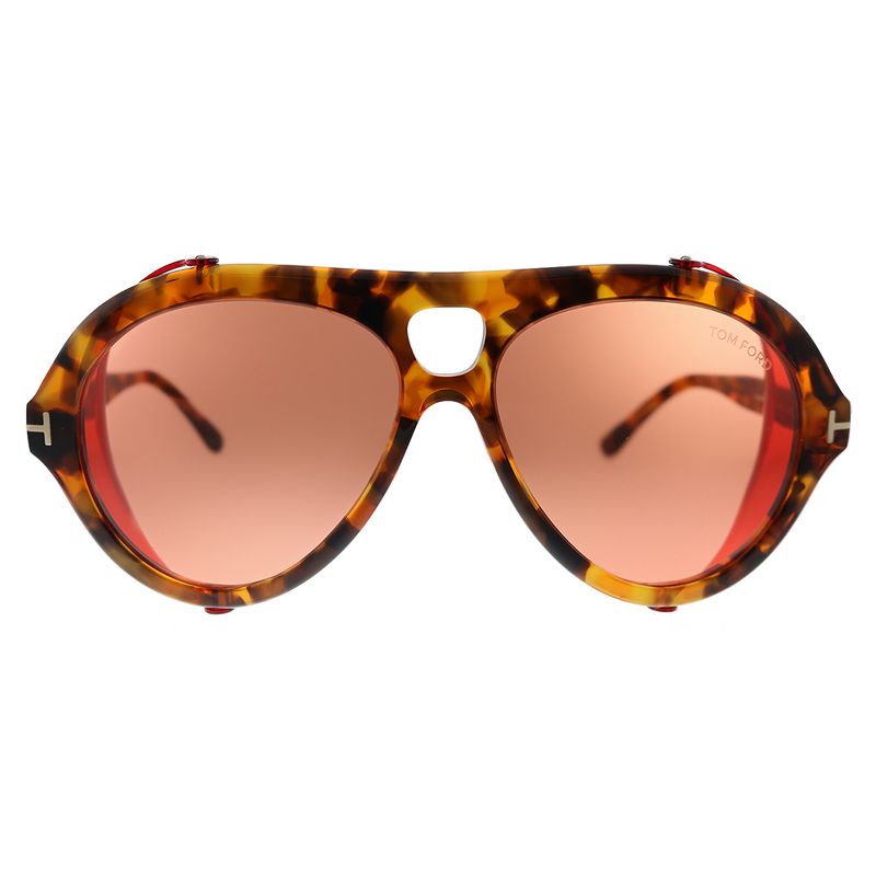 Tom Ford Neughman TF 882 54S Unisex Aviator Sunglasses Honey Havana 60mm