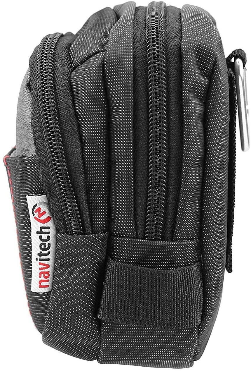 Navitech Black Water Resistant GPS/Satelitte Navigation System Case Cover Compatible with The Garmin Varia RTL510 (with Belt and Shoulder Strap)