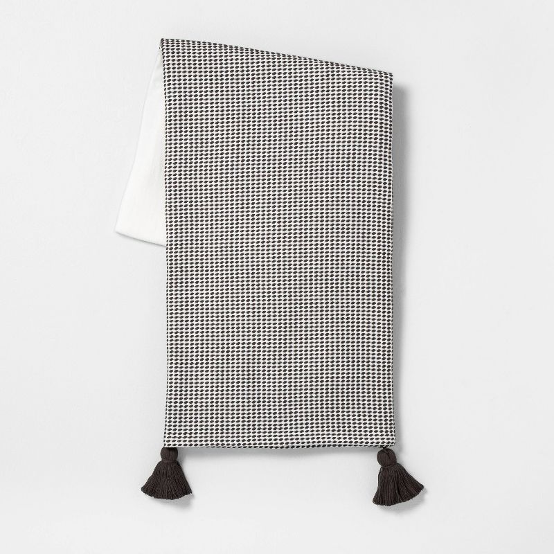 Textured Throw Blanket Railroad Gray/Sour Cream - Hearth & Hand™ with Magnolia