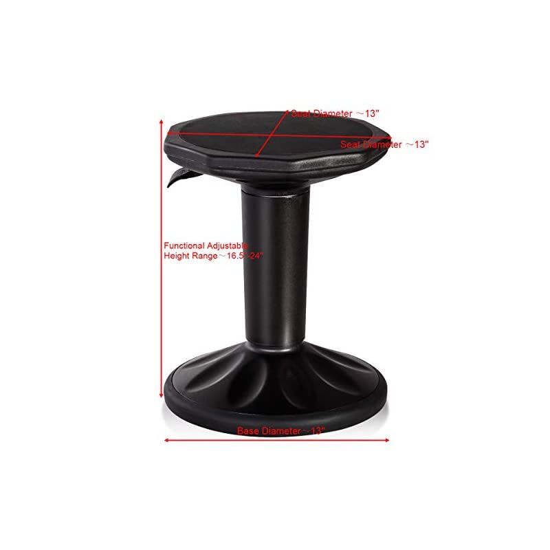 Wobble Chair Adjustable-Height 23 Inch Active Learning Stool Sitting Balance Chair for Office Stand Up Desk (Black)