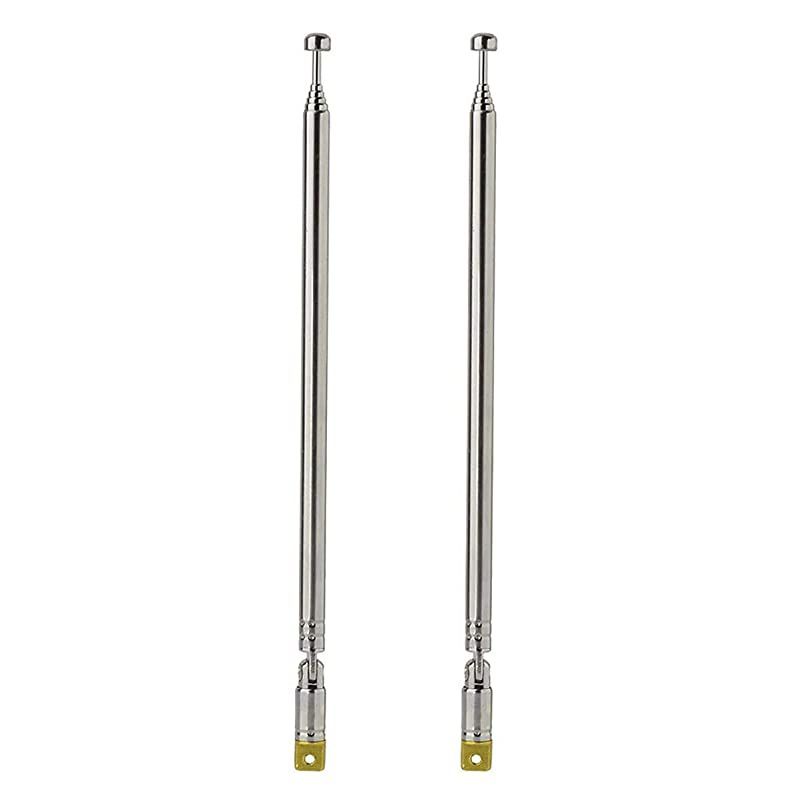 7Sections Telescopic 65cm FM Antenna Replacement 2Pack Compatible with Indoor Portable Radio Bluetooth Home Stereo Receiver AV Audio Vedio Home Theater Receiver Power Amplifier System Tuner