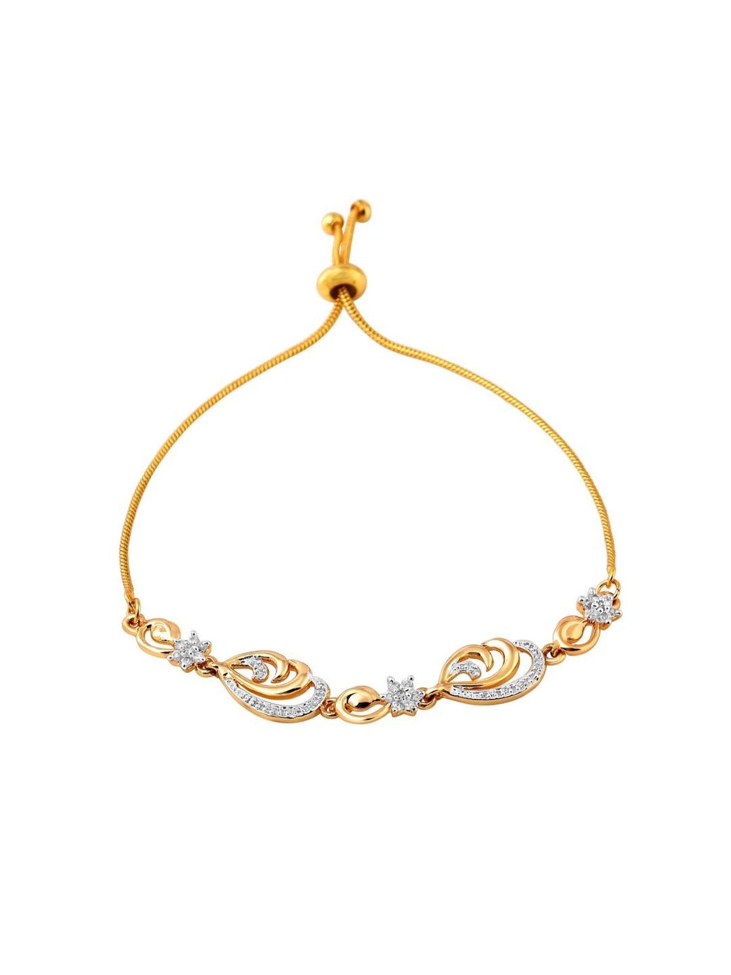 Estele Gold-Plated Bracelet with White Crystals for Women