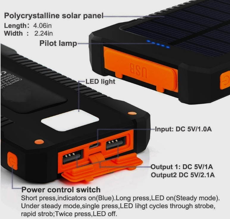 9000000mAh Dual USB Portable Solar Battery Charger Solar Power Bank For Phone KR