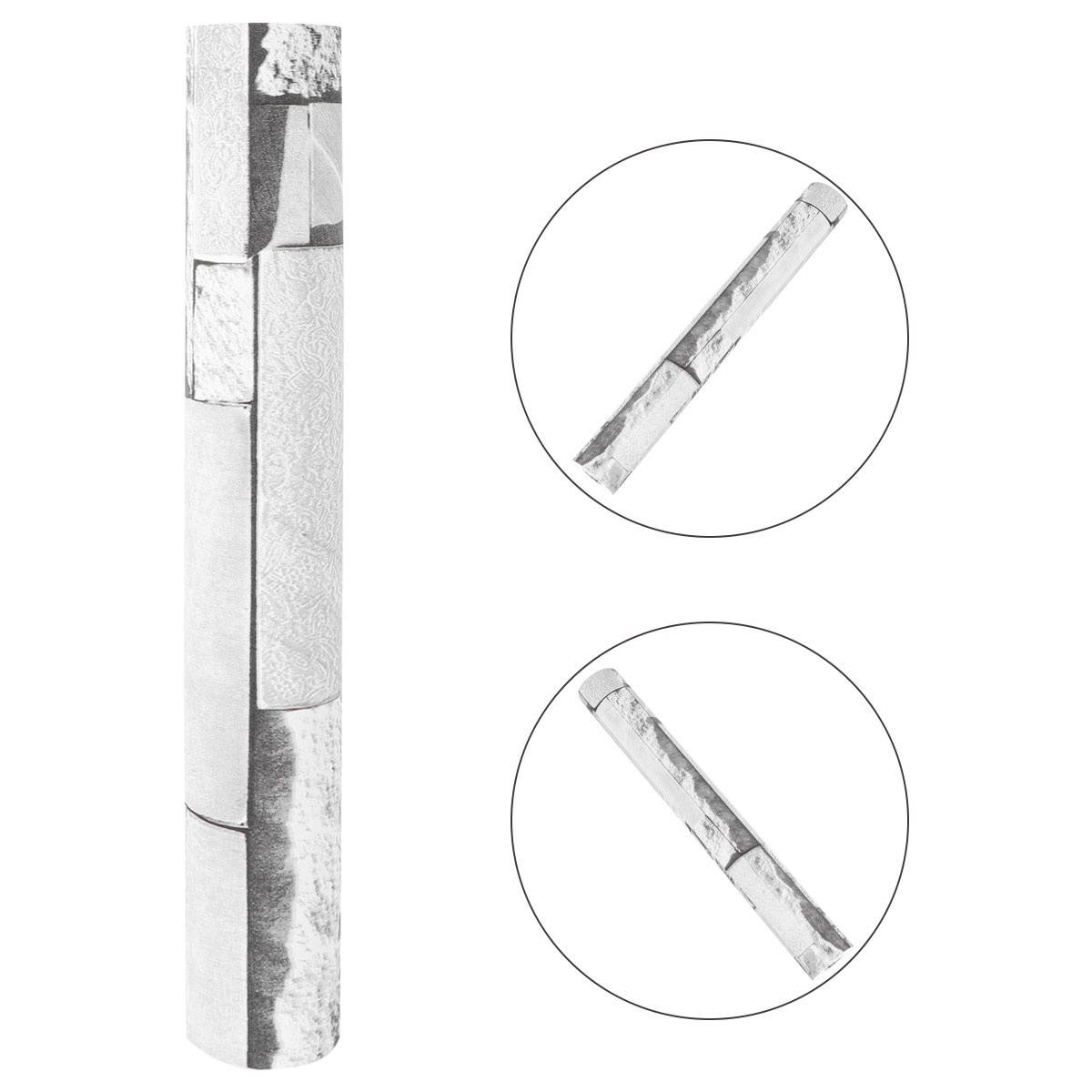 Antique Self-Adhesive Wall Sticky Paper Brick Texture Wall Paper for Home Bar Barber Shop (Nonwovens, Light Grey)