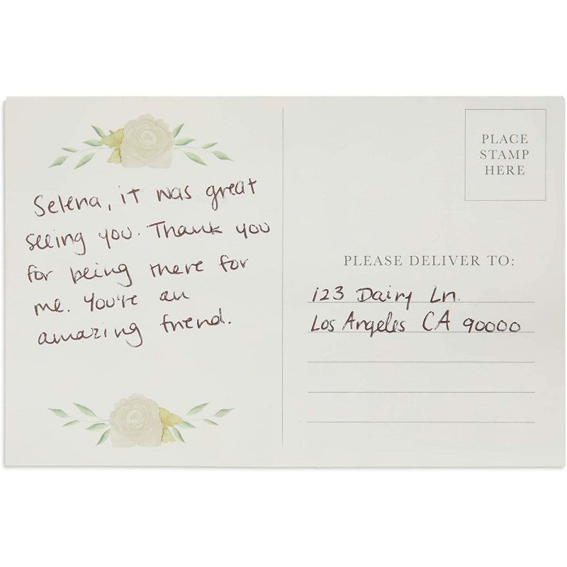 Pipilo Press 100-Pack Sympathy Thank You Postcards, Floral Notecards for Funerals (4 x 6 Inches)