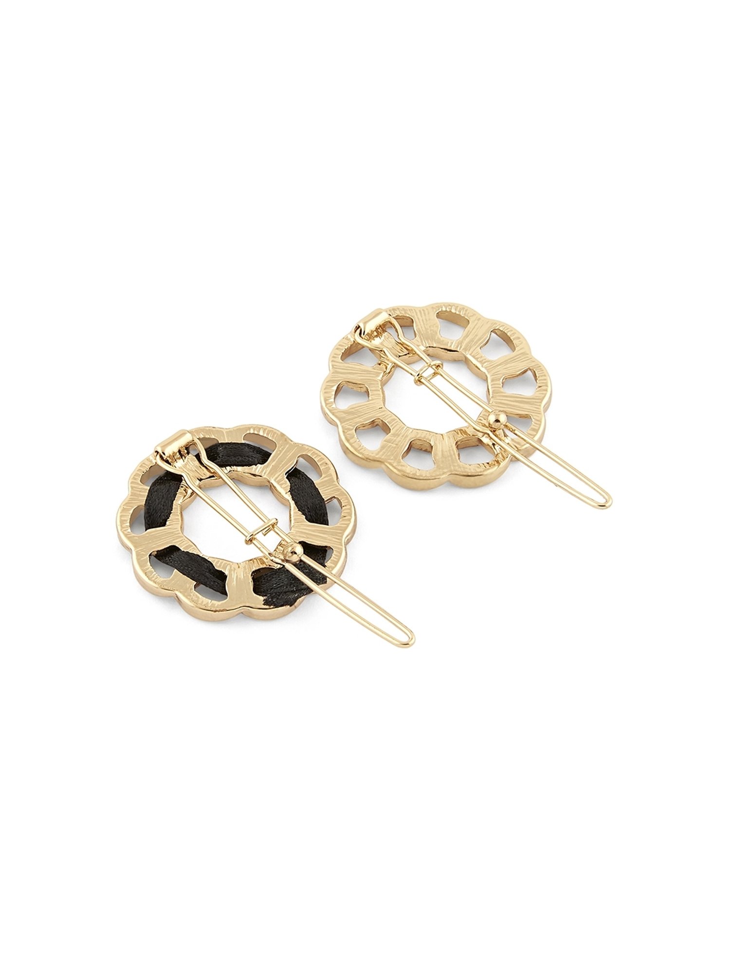 Lilly & Sparkle Gold-Toned Set of 2 Hollow Circular Hairpins