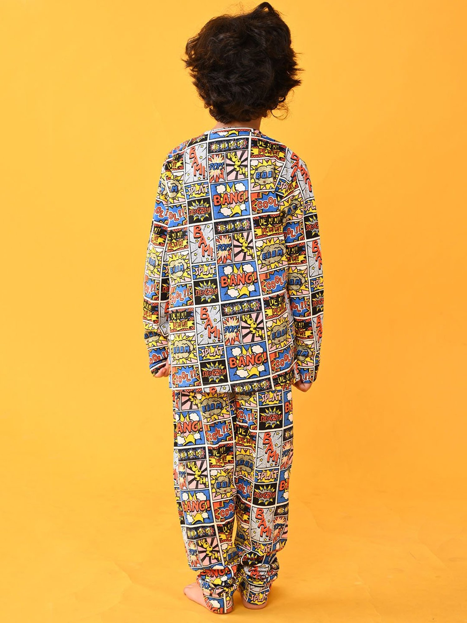 Anthrilo Kids Multicolor Printed Full Sleeves T-Shirt with Pyjamas