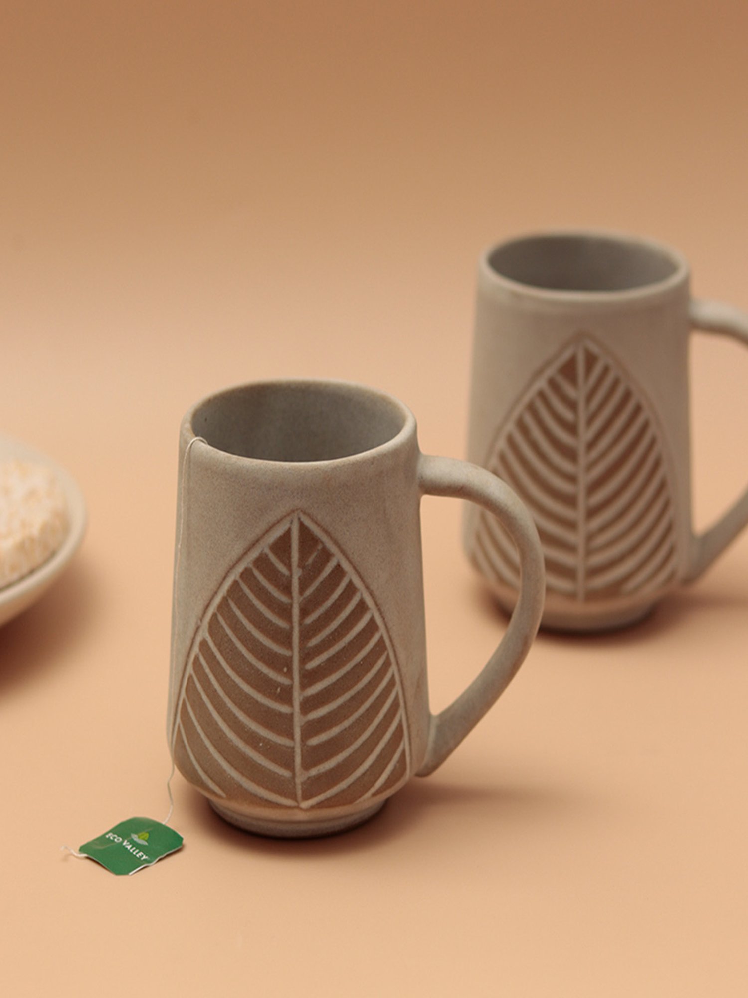 Unravel India Lotus Bageecha Multicolor Ceramic Coffee Mug - Set of 2