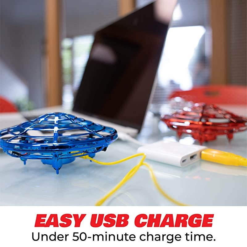 Scoot Hand Operated Drones for Kids or Adults Hands Free Mini Drone Easy Indoor Small UFO Flying Ball Drone Toys for Boys and Girls Blue