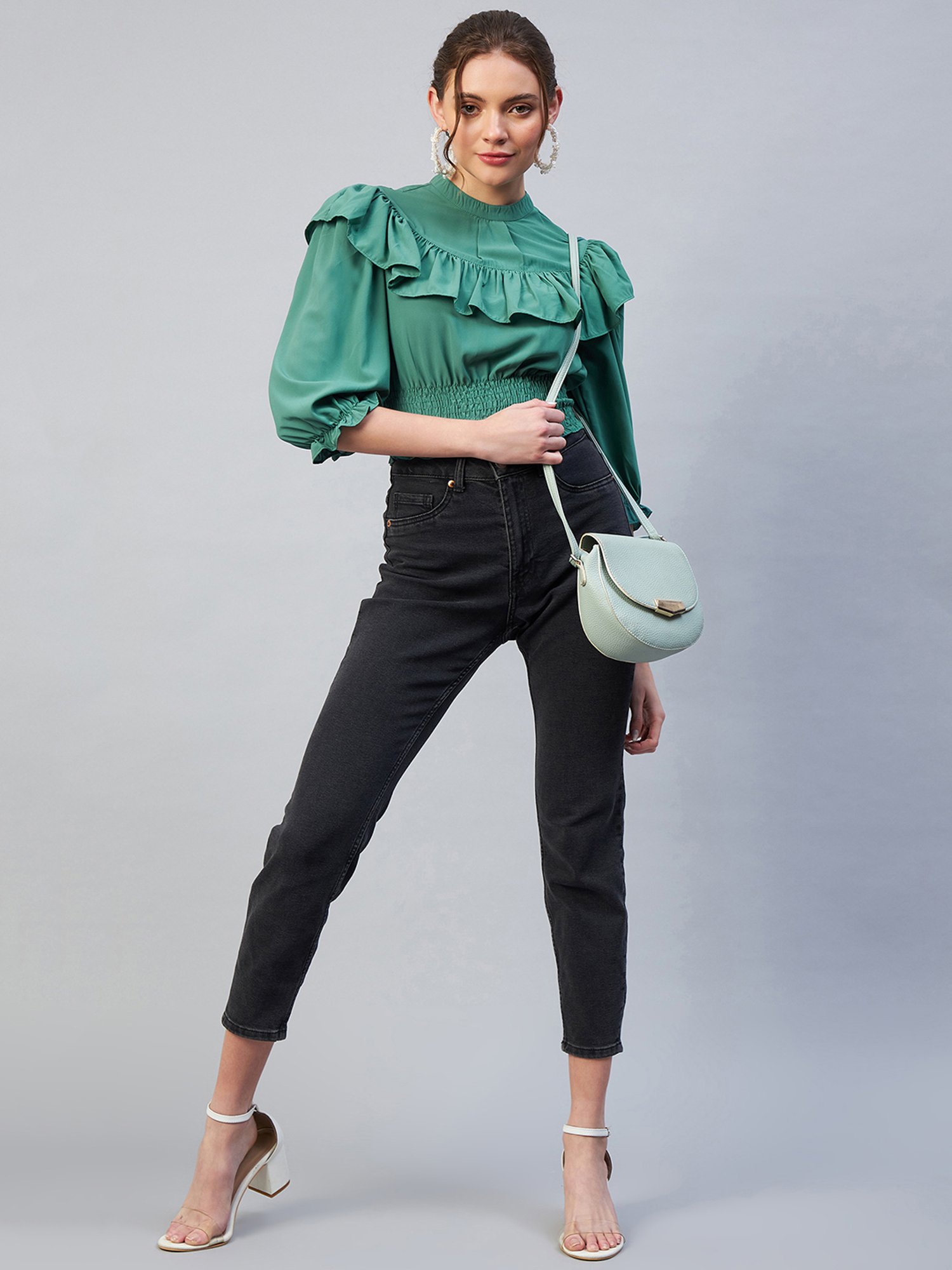 Carlton London Green Crop Top