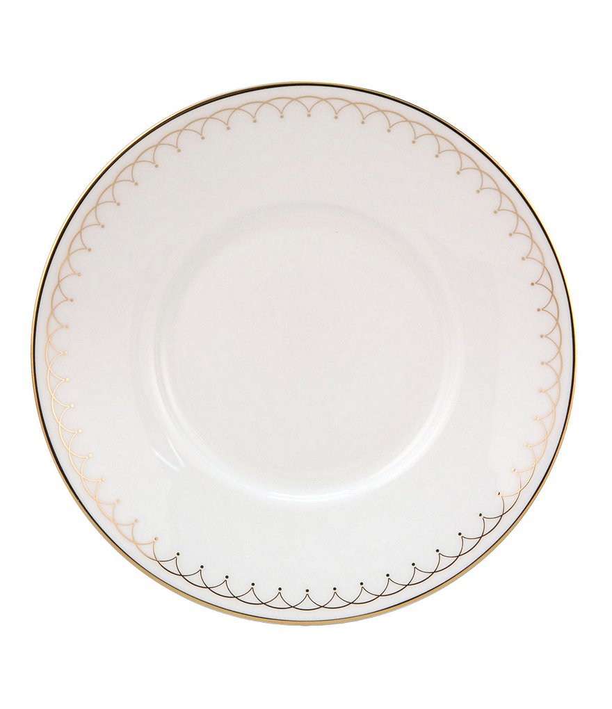 Nikko Lattice Gold Scalloped Bone China Saucer