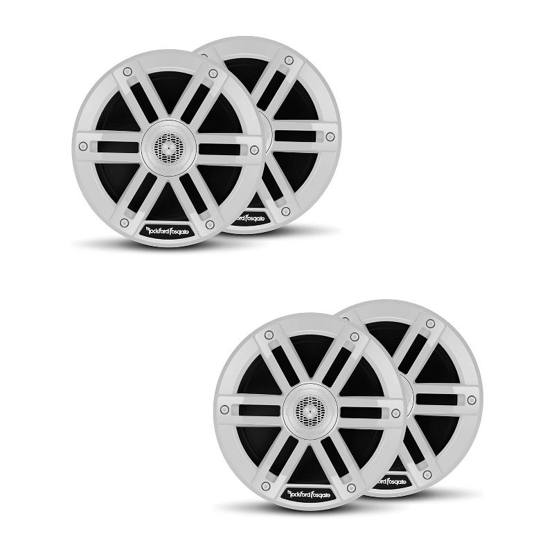 Rockford Fosgate M0-65 250 Watt Outdoor Weatherproof 2 Way Full Range Marine 6.5 Inch Speakers, White (2 Pack)