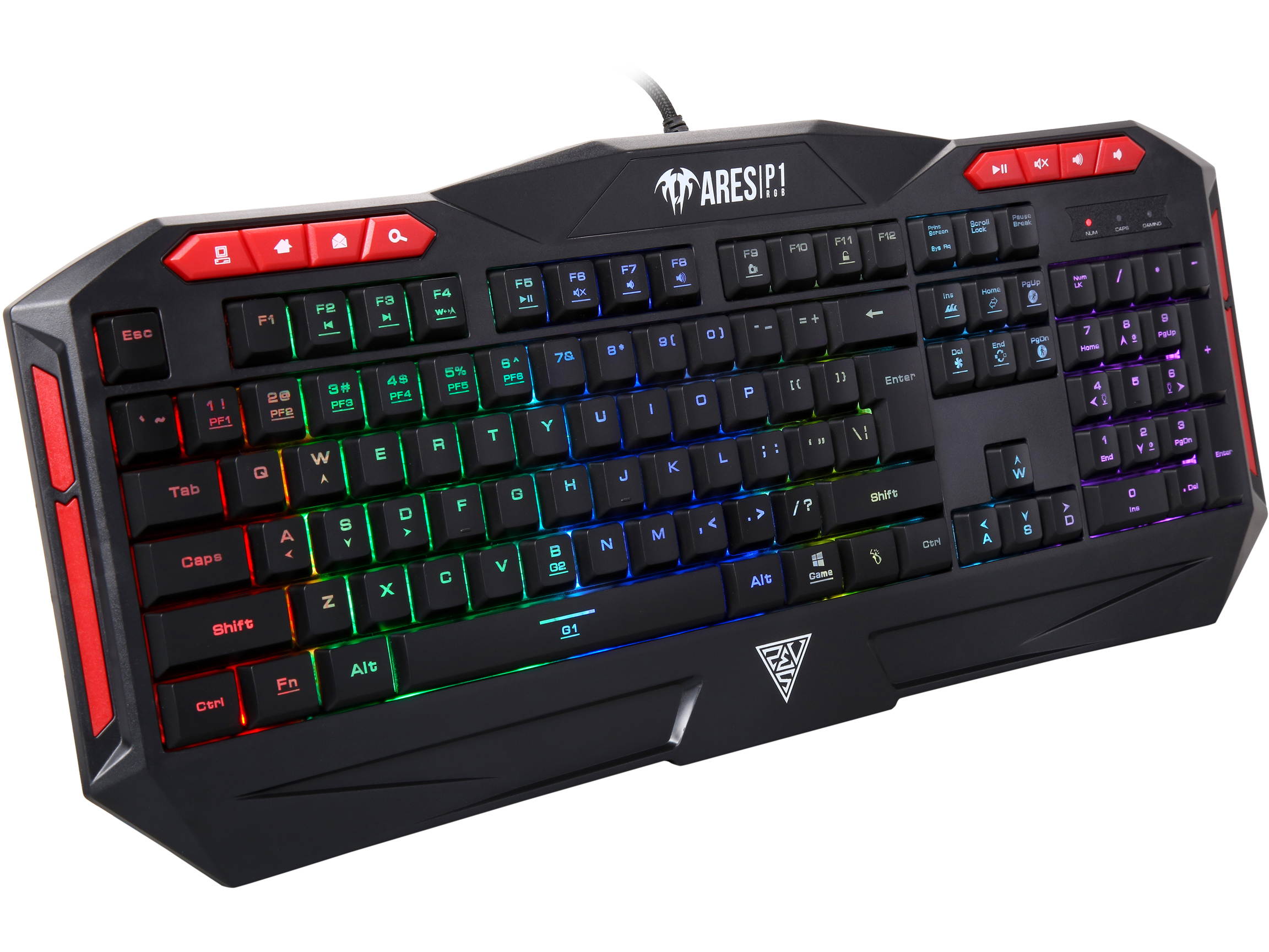 Gamdias Ares P1 Membrane Gaming Keyboard, Multi Color Lighting