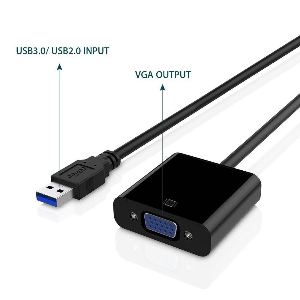 Wanmingtek USB 3.0 to VGA Adapter Multi-display Video Converter, USB 3.0 Multi Monitor Display, Work for Windows 7/8/8.1/10 and More, NO NEED ANY CD DRIVER  (Blue)