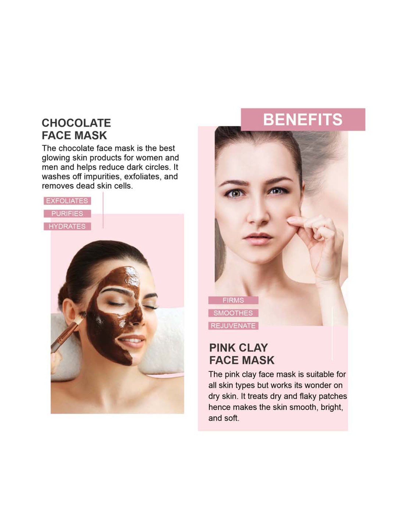 The Beauty Sailor Chocolate Face Mask & Anti Aging Pink Clay Face Mask