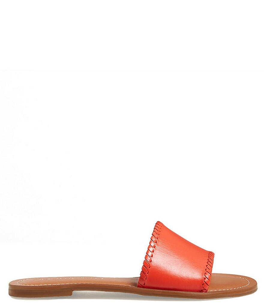 Jack Rogers Sofia Leather Whipstitch Detail Slides