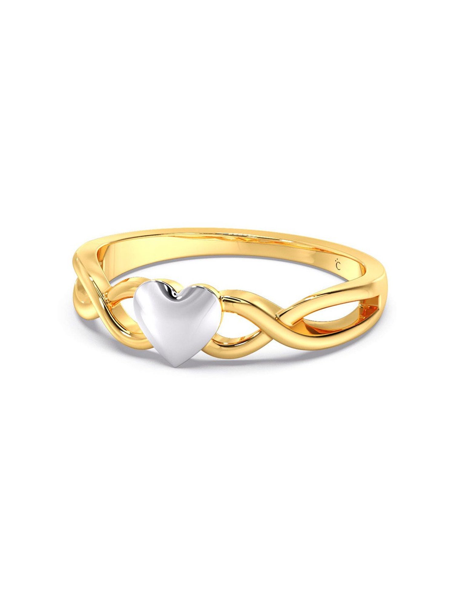 Candere by Kalyan Jewellers 18K Yellow Gold Heart Ring for Women