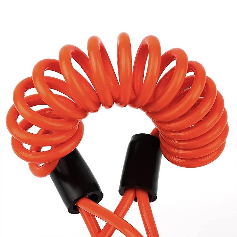 Lock Reminder Cable Bike Motorcycle Alarm Safety Lanyard Spring Coil Wire SPC001 Orange