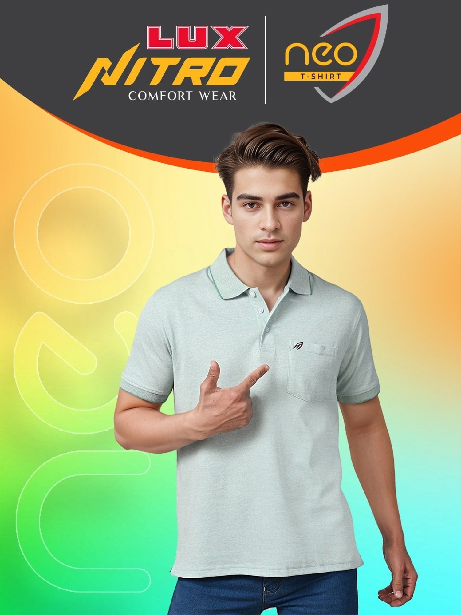 Lux Nitro Pista Cotton Regular Fit Texture Polo T-Shirt