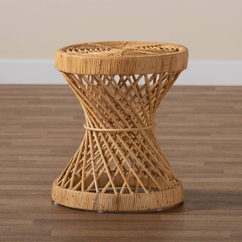 Seville Rattan End Table Natural - Baxton Studio