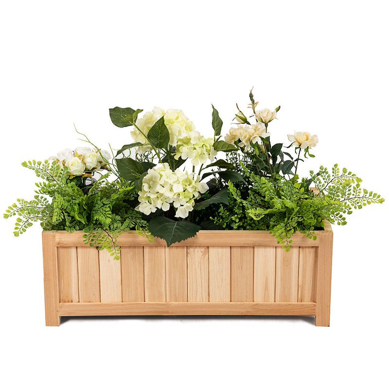 Costway Rectangle Wood Flower Planter Box Portable Raised Vegetable Patio Lawn Garden folding