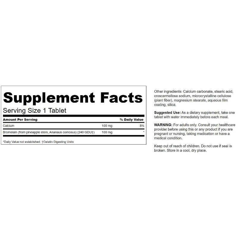 Swanson Bromelain 100 mg 100 Tablets.